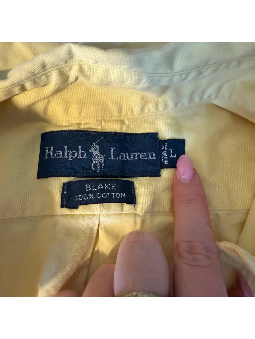 Polo Ralph Lauren Blake Fit Yellow Oxford Short Sleeve Button Down Sz L